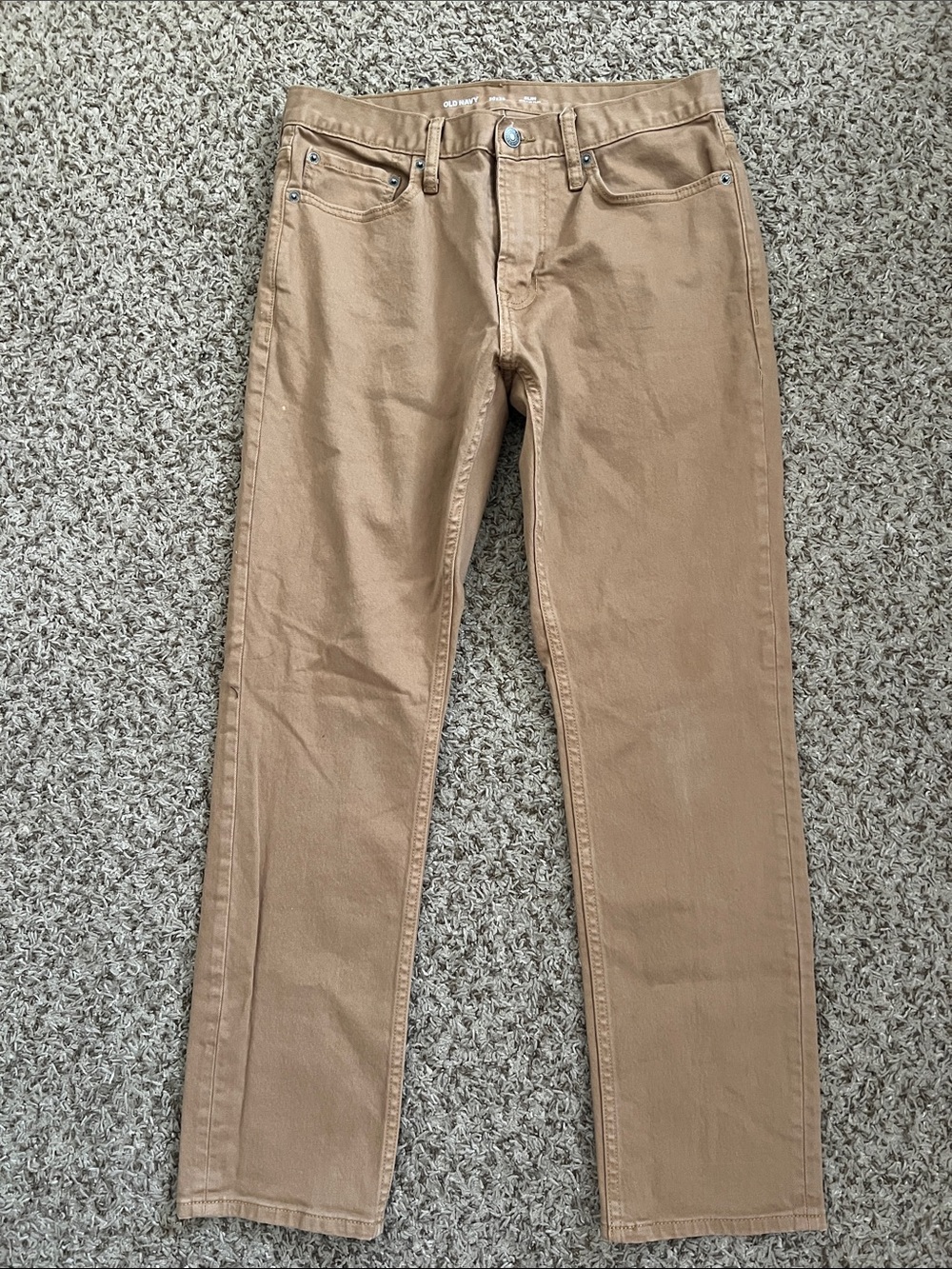 Old Navy Men’s Slim Built-In Flex Five-Pocket Pants tan brown size 30x30